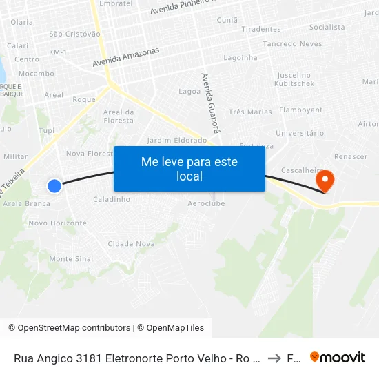 Rua Angico 3181 Eletronorte Porto Velho - Ro 78913-210 Brasil to Faro map