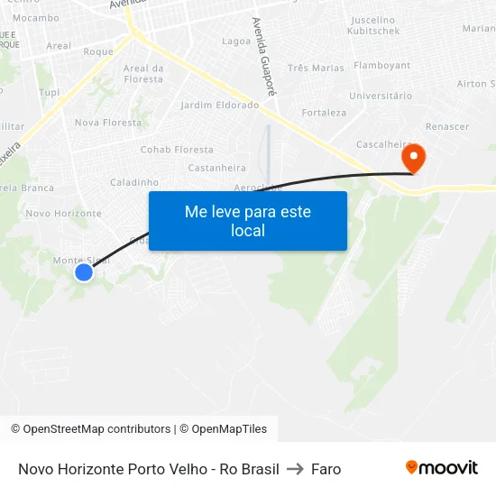 Novo Horizonte Porto Velho - Ro Brasil to Faro map