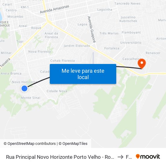 Rua Principal Novo Horizonte Porto Velho - Ro 76810-160 Brasil to Faro map