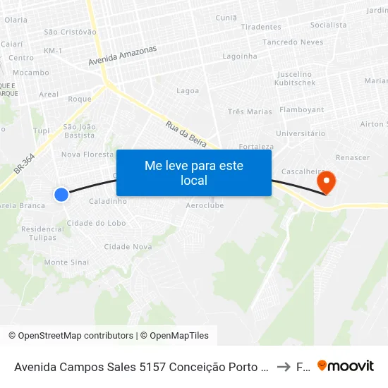Avenida Campos Sales 5157 Conceição Porto Velho - Ro 78913-450 Brasil to Faro map