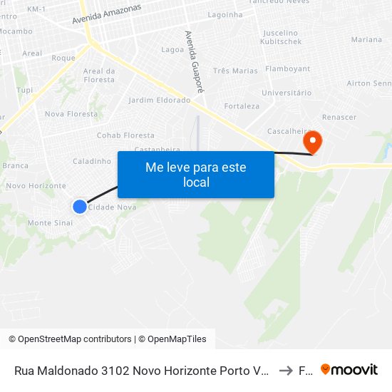 Rua Maldonado 3102 Novo Horizonte Porto Velho - Ro 76810-306 Brasil to Faro map