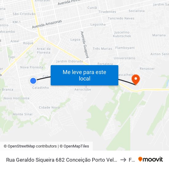 Rua Geraldo Siqueira 682 Conceição Porto Velho - Ro 78913-230 Brasil to Faro map