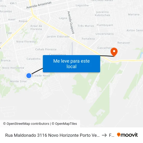 Rua Maldonado 3116 Novo Horizonte Porto Velho - Ro 76810-306 Brasil to Faro map