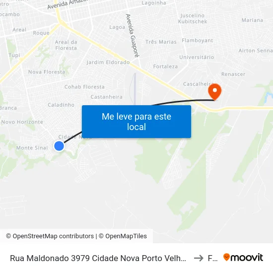 Rua Maldonado 3979 Cidade Nova Porto Velho - Ro 76810-561 Brasil to Faro map