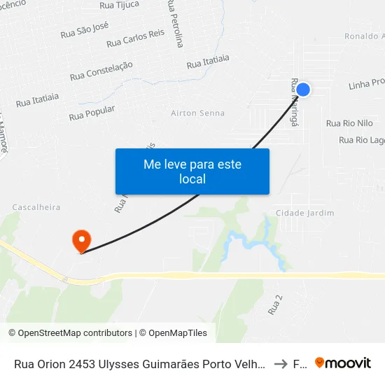 Rua Orion 2453 Ulysses Guimarães Porto Velho - Ro 76813-868 Brasil to Faro map