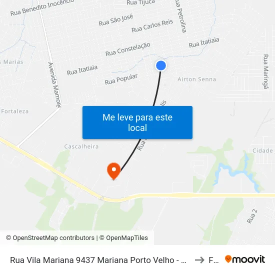 Rua Vila Mariana 9437 Mariana Porto Velho - Ro 76813-484 Brasil to Faro map