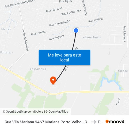 Rua Vila Mariana 9467 Mariana Porto Velho - Ro 76813-484 Brasil to Faro map