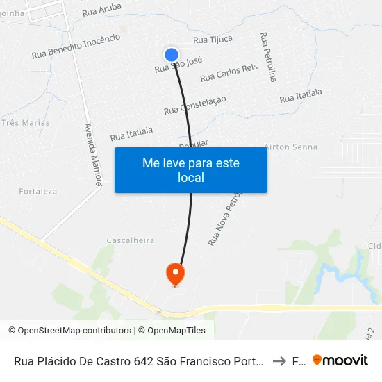 Rua Plácido De Castro 642 São Francisco Porto Velho - Ro 78919-290 Brasil to Faro map