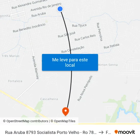Rua Aruba 8793 Socialista Porto Velho - Ro 78910-521 Brasil to Faro map