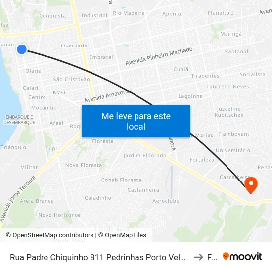 Rua Padre Chiquinho 811 Pedrinhas Porto Velho - Ro 78903-038 Brasil to Faro map