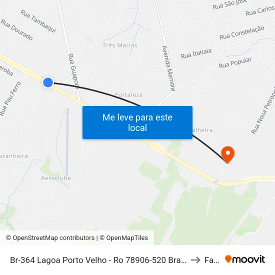 Br-364 Lagoa Porto Velho - Ro 78906-520 Brasil to Faro map