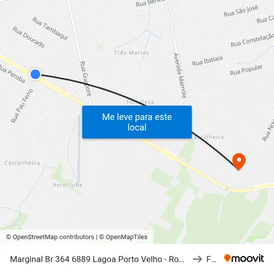 Marginal Br 364 6889 Lagoa Porto Velho - Rondônia Brasil to Faro map