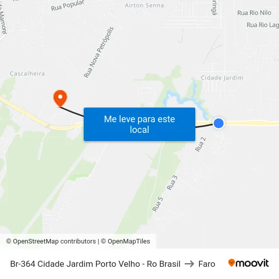 Br-364 Cidade Jardim Porto Velho - Ro Brasil to Faro map