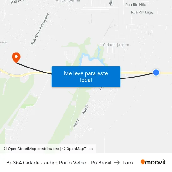 Br-364 Cidade Jardim Porto Velho - Ro Brasil to Faro map