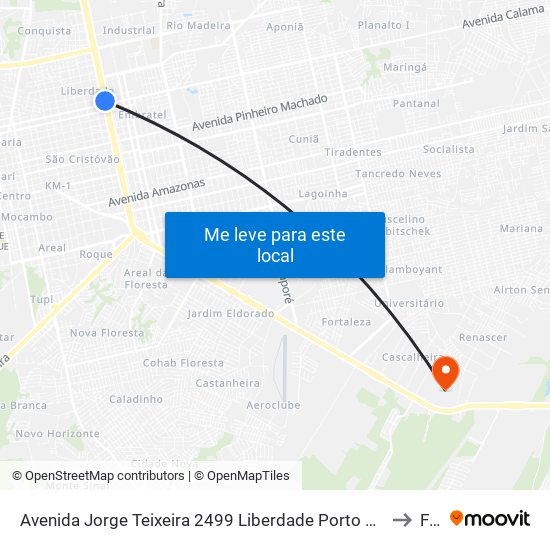 Avenida Jorge Teixeira 2499 Liberdade Porto Velho - Ro 78904-320 Brasil to Faro map