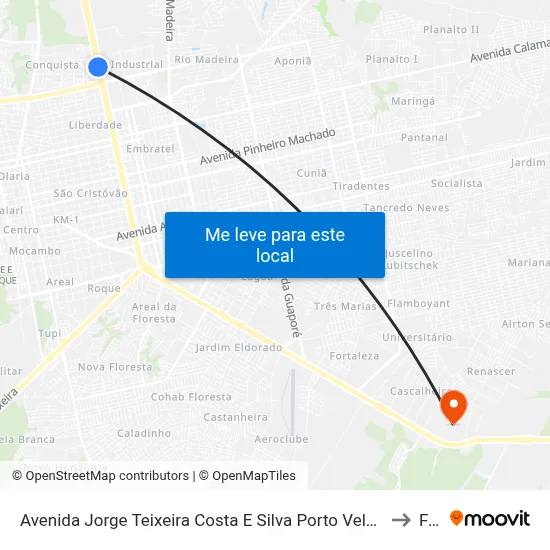 Avenida Jorge Teixeira Costa E Silva Porto Velho - Ro 78904-320 Brasil to Faro map