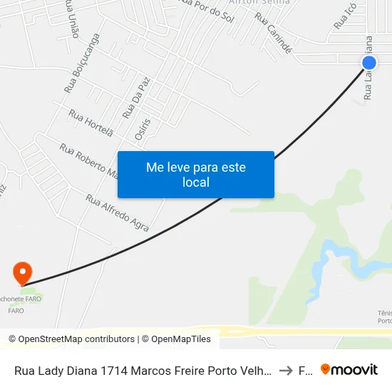 Rua Lady Diana 1714 Marcos Freire Porto Velho - Ro 78920-370 Brasil to Faro map