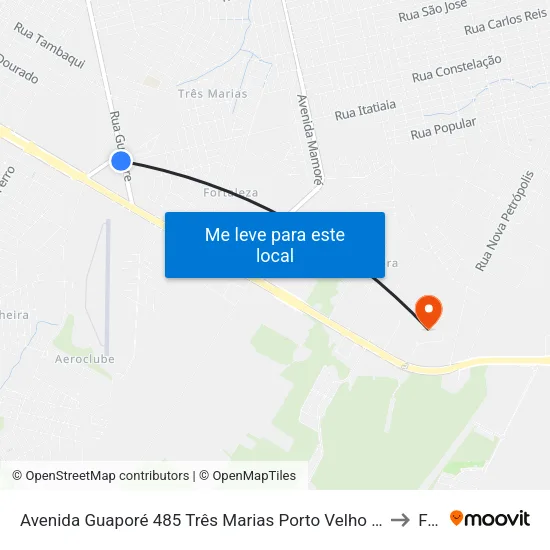 Avenida Guaporé 485 Três Marias Porto Velho - Ro 78918-791 Brasil to Faro map