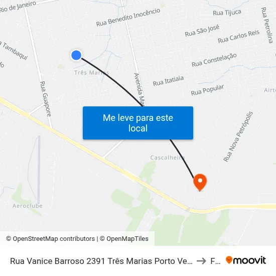 Rua Vanice Barroso 2391 Três Marias Porto Velho - Ro 78918-120 Brasil to Faro map