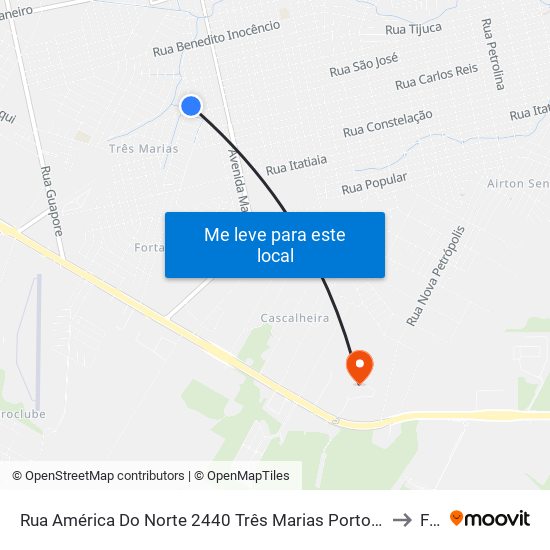 Rua América Do Norte 2440 Três Marias Porto Velho - Ro 78918-320 Brasil to Faro map