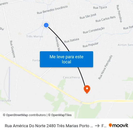 Rua América Do Norte 2480 Três Marias Porto Velho - Ro 78918-320 Brasil to Faro map