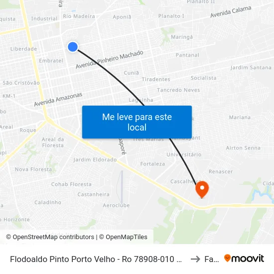 Flodoaldo Pinto Porto Velho - Ro 78908-010 Brasil to Faro map
