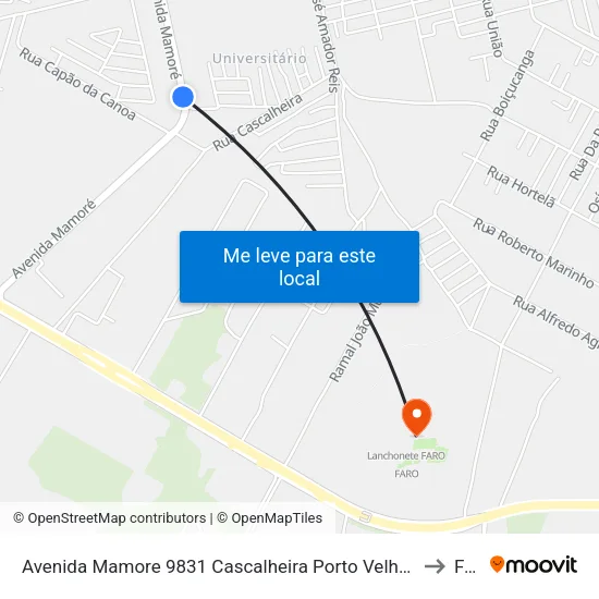 Avenida Mamore 9831 Cascalheira Porto Velho - Rondônia Brasil to Faro map
