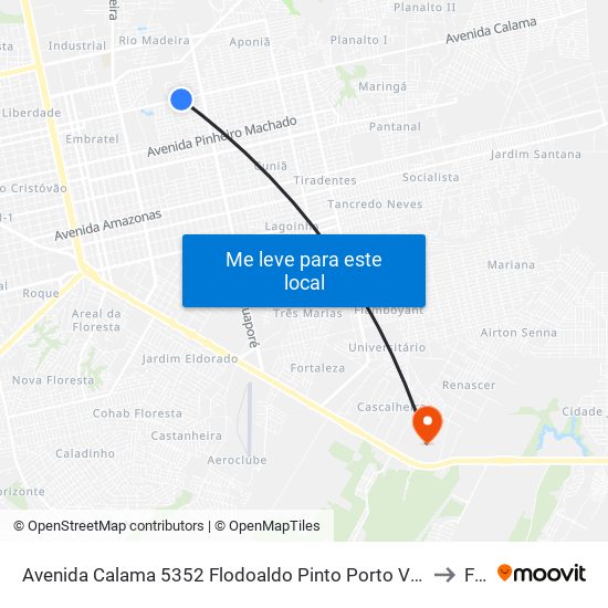 Avenida Calama 5352 Flodoaldo Pinto Porto Velho - Ro 78908-010 Brasil to Faro map