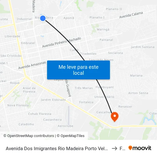 Avenida Dos Imigrantes Rio Madeira Porto Velho - Ro 78905-010 Brasil to Faro map