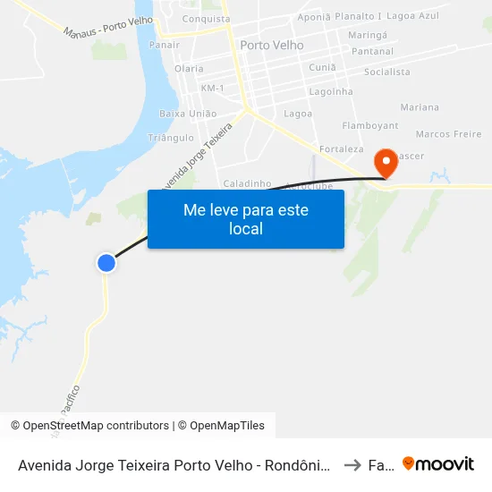 Avenida Jorge Teixeira Porto Velho - Rondônia Brasil to Faro map