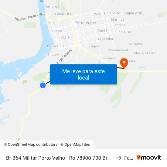 Br-364 Militar Porto Velho - Ro 78900-700 Brasil to Faro map