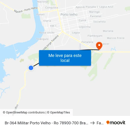Br-364 Militar Porto Velho - Ro 78900-700 Brasil to Faro map