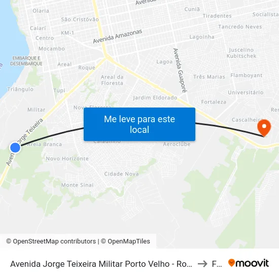 Avenida Jorge Teixeira Militar Porto Velho - Rondônia 76815 Brasil to Faro map