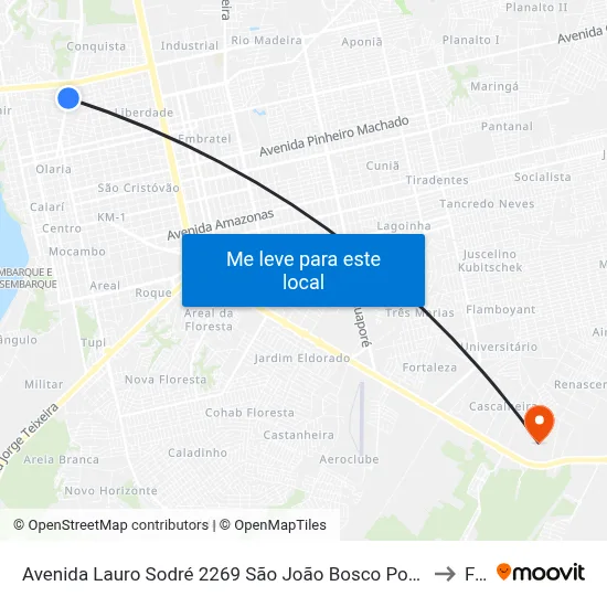 Avenida Lauro Sodré 2269 São João Bosco Porto Velho - Ro 78904-300 Brasil to Faro map