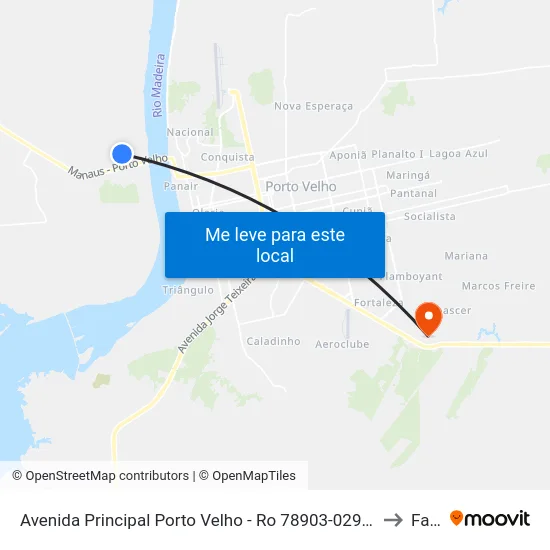 Avenida Principal Porto Velho - Ro 78903-029 Brasil to Faro map