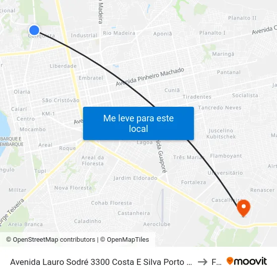 Avenida Lauro Sodré 3300 Costa E Silva Porto Velho - Ro 78903-711 Brasil to Faro map