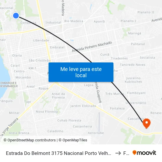 Estrada Do Belmont 3175 Nacional Porto Velho - Ro 78903-400 Brasil to Faro map