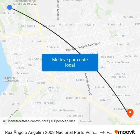Rua Ângelo Angelim 2003 Nacional Porto Velho - Ro 78903-430 Brasil to Faro map