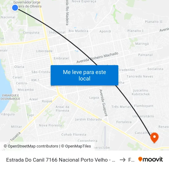 Estrada Do Canil 7166 Nacional Porto Velho - Ro 76801-894 Brasil to Faro map