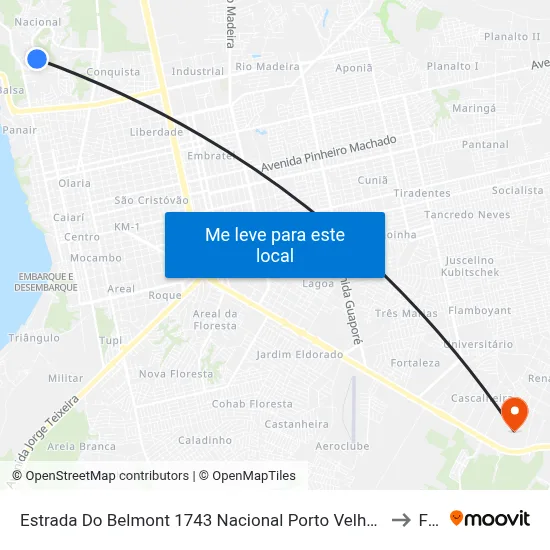 Estrada Do Belmont 1743 Nacional Porto Velho - Ro 78903-400 Brasil to Faro map