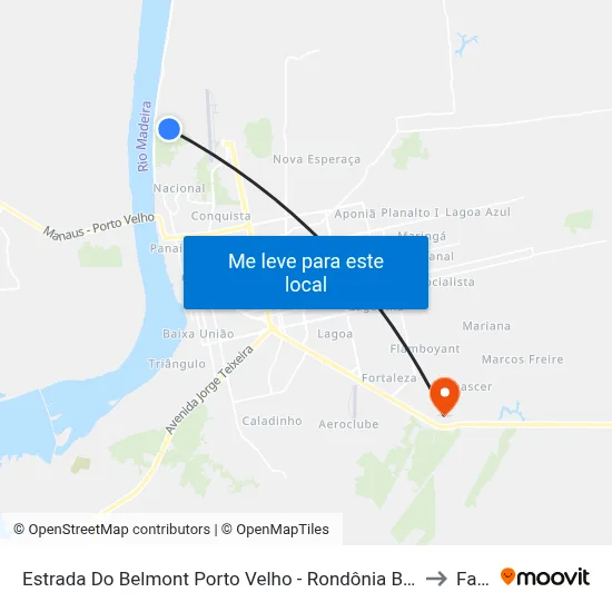 Estrada Do Belmont Porto Velho - Rondônia Brasil to Faro map