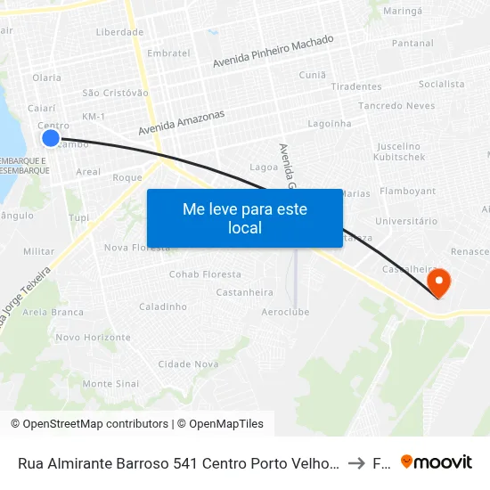 Rua Almirante Barroso 541 Centro Porto Velho - Ro 76801-089 Brasil to Faro map