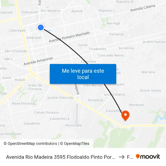 Avenida Rio Madeira 3595 Flodoaldo Pinto Porto Velho - Ro 76820-696 Brasil to Faro map