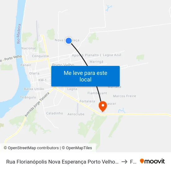Rua Florianópolis Nova Esperança Porto Velho - Ro 78905-160 Brasil to Faro map