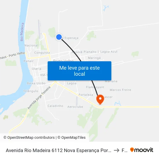 Avenida Rio Madeira 6112 Nova Esperança Porto Velho - Ro 78905-450 Brasil to Faro map