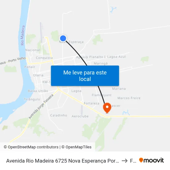 Avenida Rio Madeira 6725 Nova Esperança Porto Velho - Ro 78905-450 Brasil to Faro map
