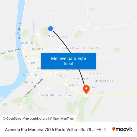 Avenida Rio Madeira 7586 Porto Velho - Ro 78905-450 Brasil to Faro map