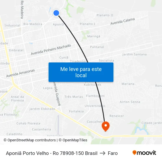 Aponiã Porto Velho - Ro 78908-150 Brasil to Faro map