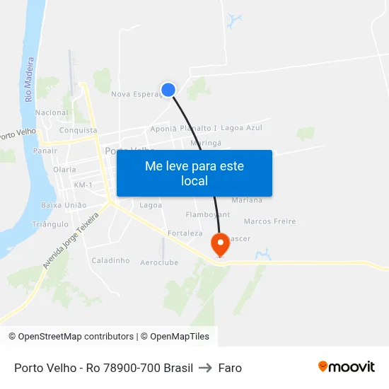 Porto Velho - Ro 78900-700 Brasil to Faro map