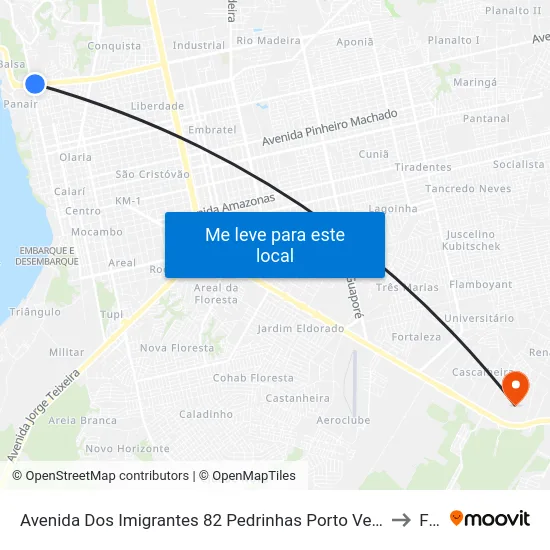 Avenida Dos Imigrantes 82 Pedrinhas Porto Velho - Ro 78903-100 Brasil to Faro map